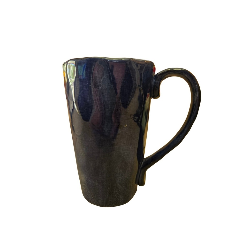 LARGE TABLETOPS UNLIMITED GISELLA HANDPAINTED COBALT BLUE COFFEE MUG 20-24 OZ.